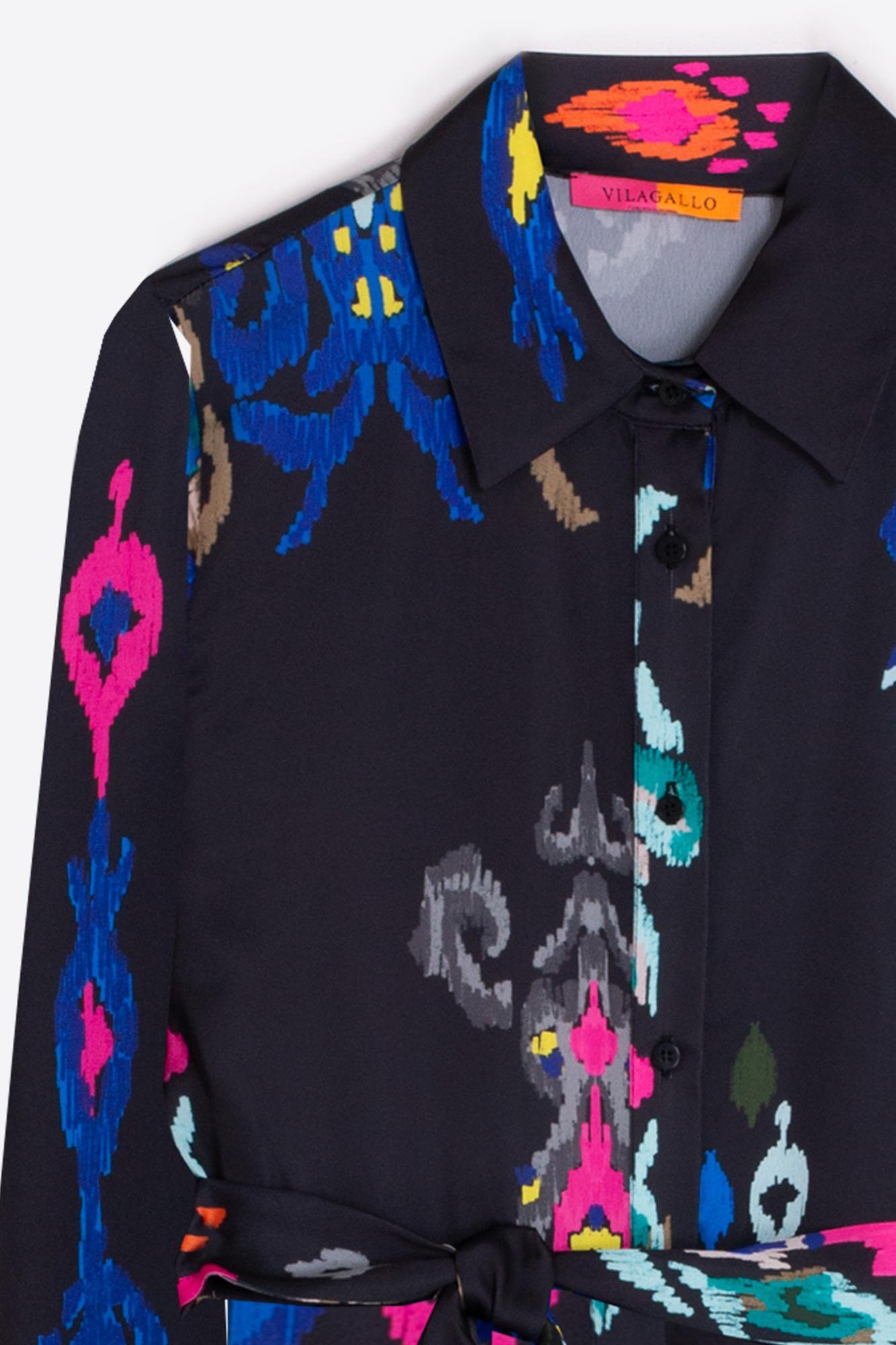 Ana Ikat Fondo Negro Dress Product Image