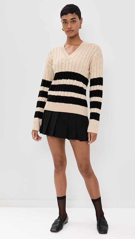 English Factory Striped Cable Knit Sweater | Shopbop Product Image