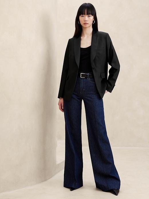 Barathea Relaxed Italian Wool Tuxedo Jacket Product Image