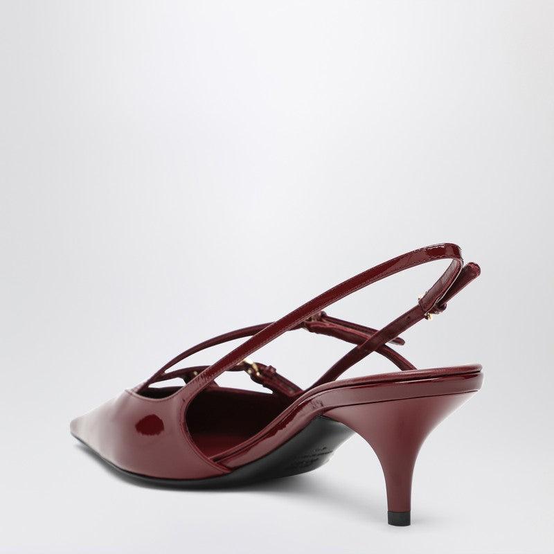 MIU MIU Slingback Deep Purple In Patent Leather With Buckles Women In Burgundy Product Image