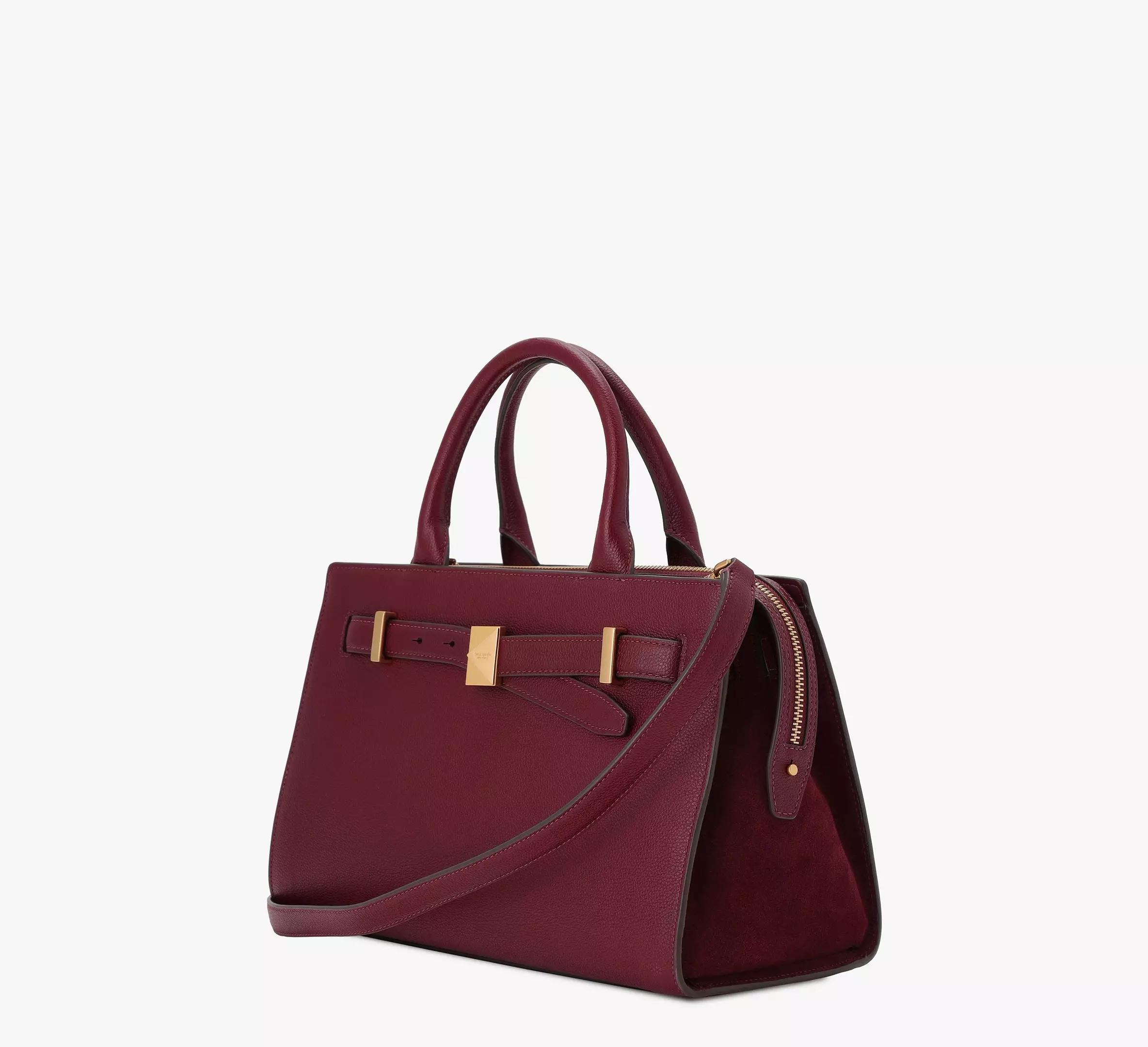 Deco Pebbled Leather & Suede Medium Satchel Product Image