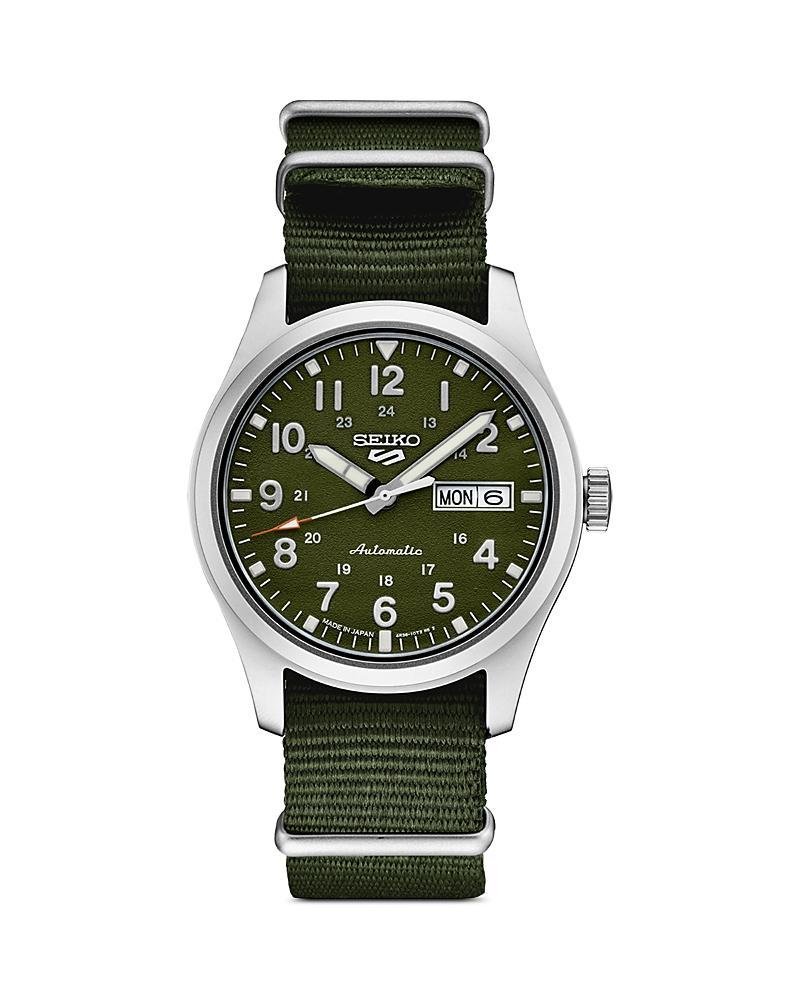Seiko Mens 5 Sports Stainless Steel Green Dial Watch - SRPG33 Product Image
