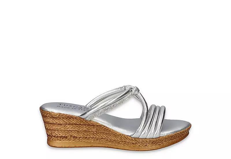 Easy Street Elvera Tuscany Women's Wedge Sandals, Size: 7.5, Silver Product Image