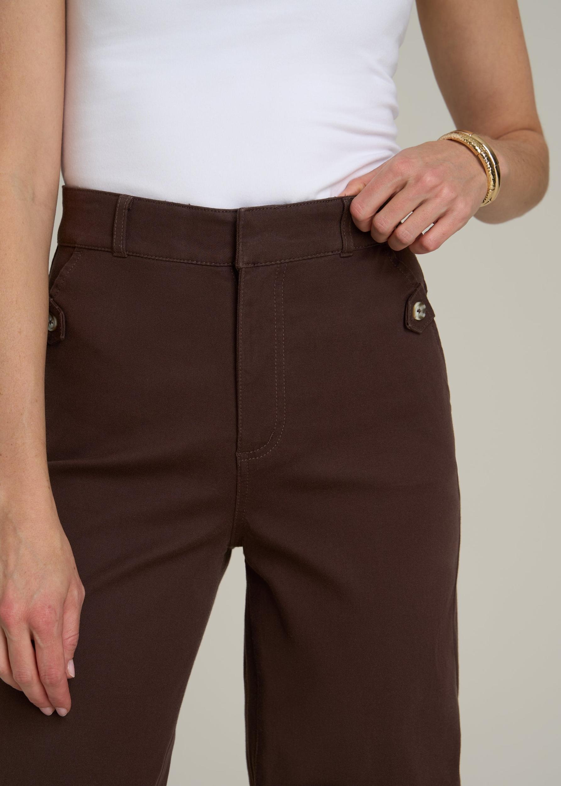 Stretch Twill Wide Leg Pant for Tall Women in Espresso Product Image