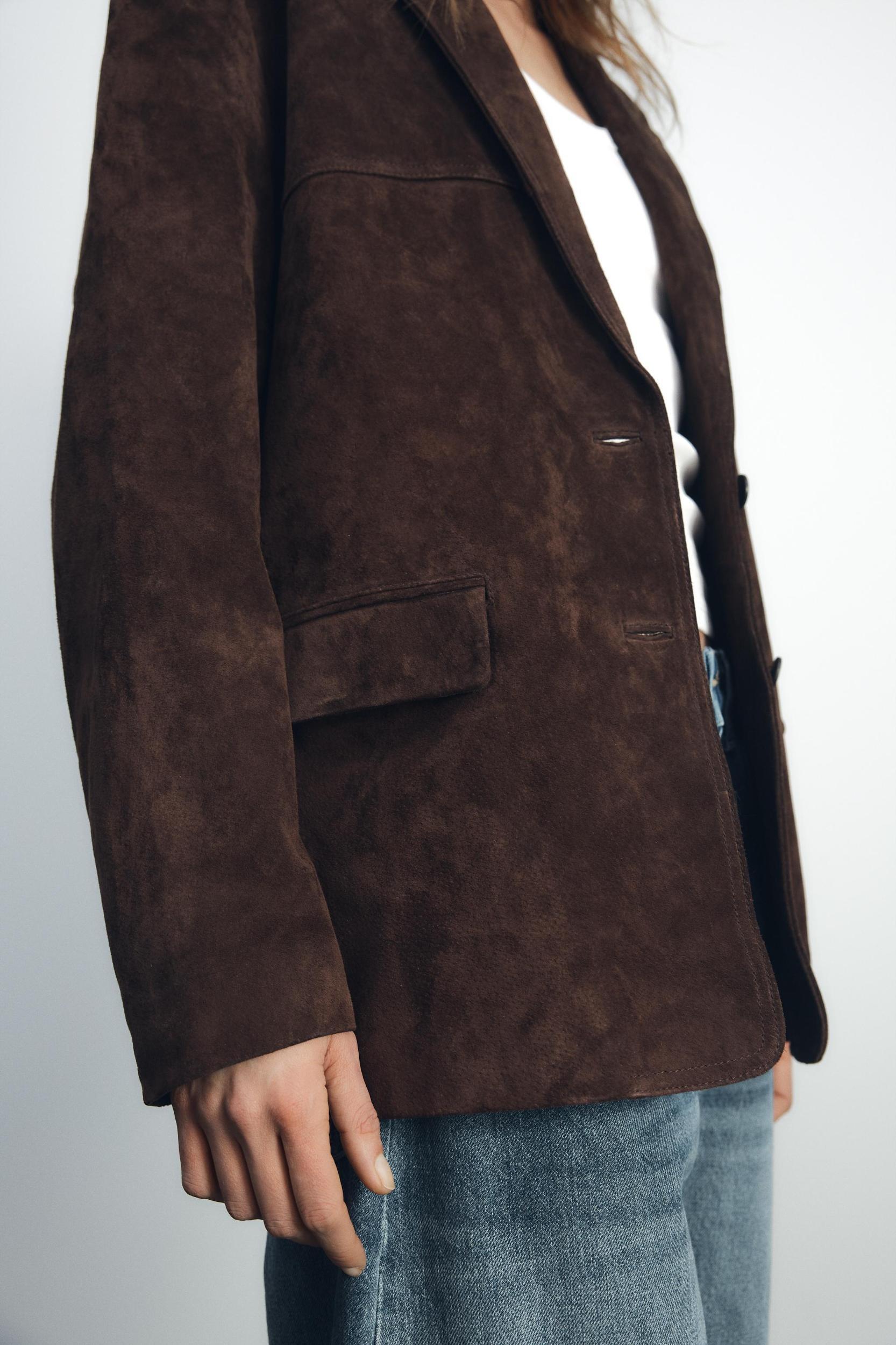 LEATHER SUEDE BLAZER Product Image