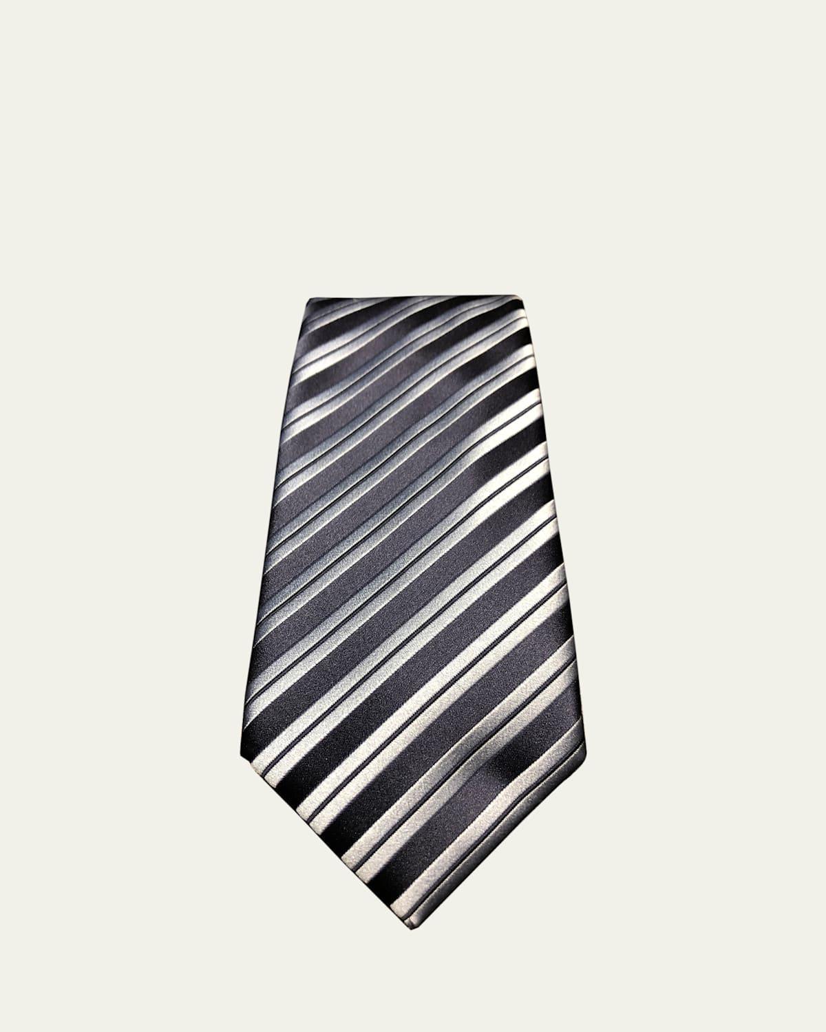 Mens Striped Silk Tie Product Image