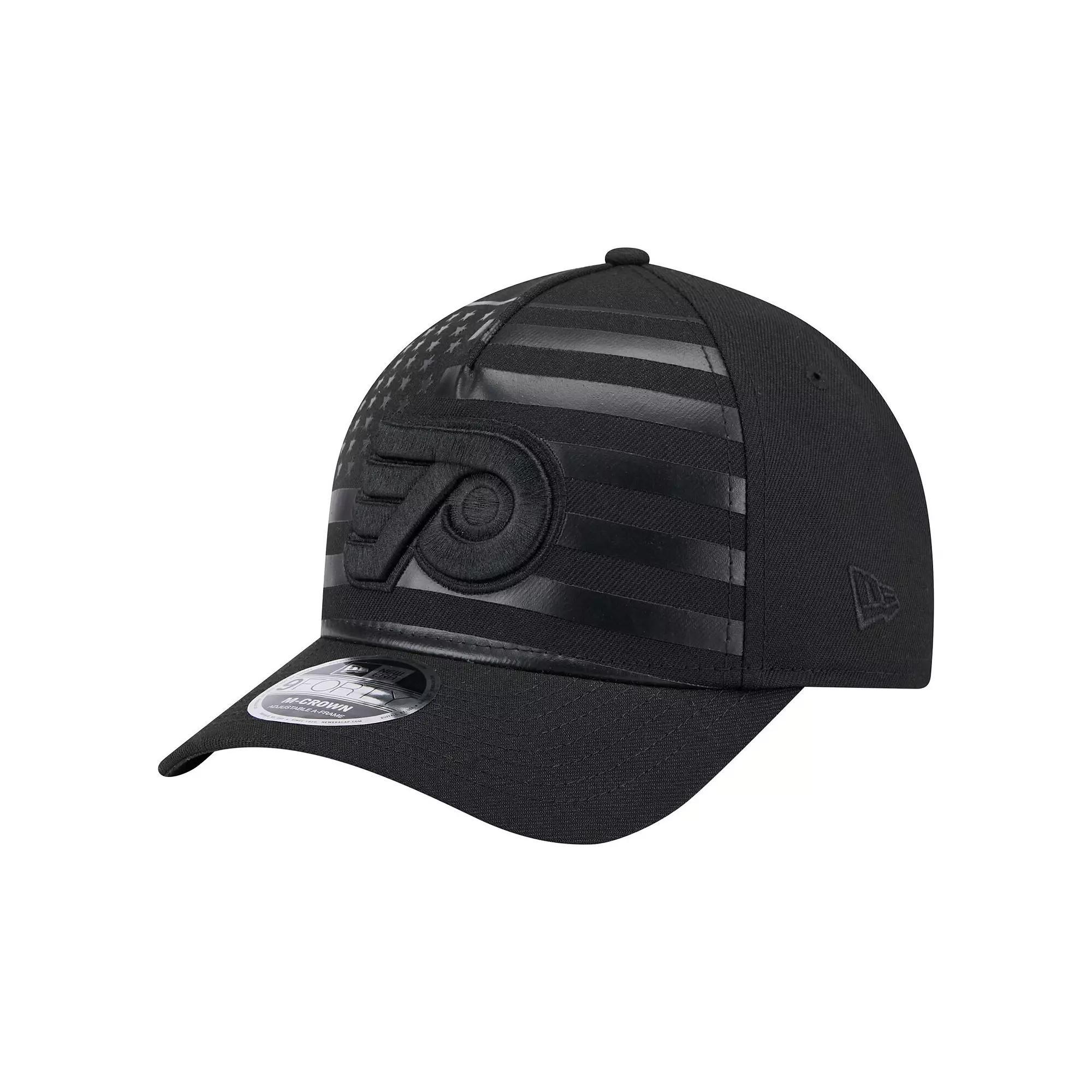 Men's New Era  Black Philadelphia Flyers Game Day Stealth Flag 9FORTY A-Frame Adjustable Hat, Fly Black Product Image