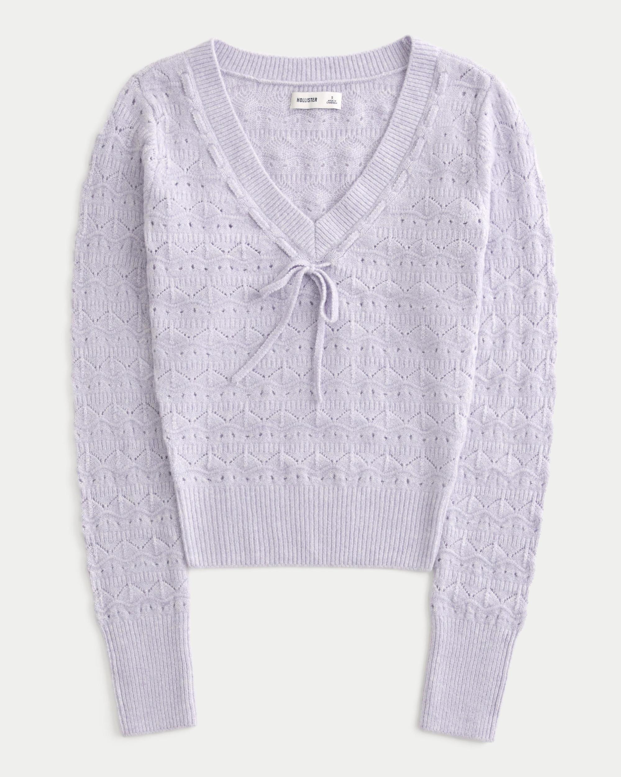 Stitchy V-Neck Sweater Product Image