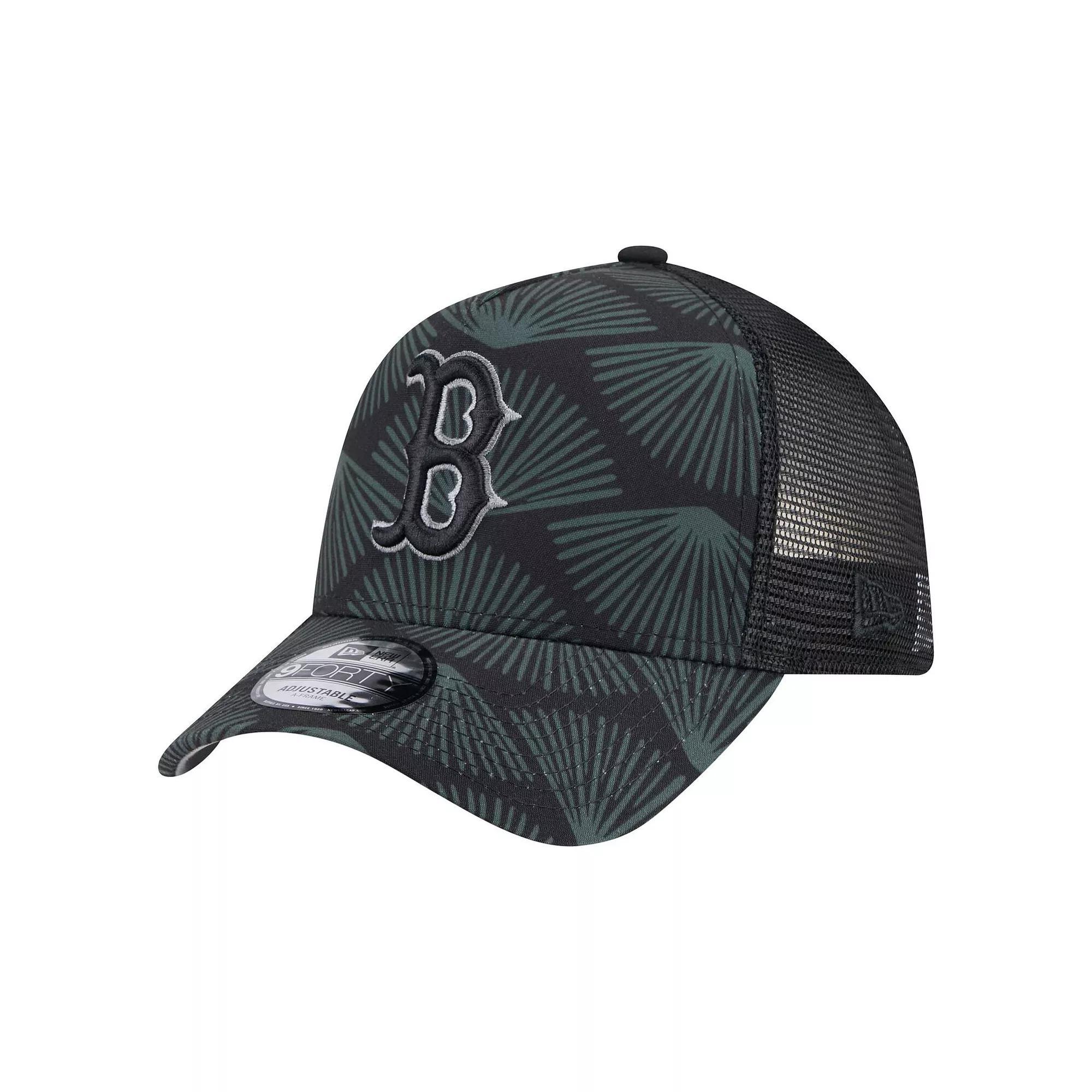 Men's New Era  Black Boston Red Sox 9FORTY A-Frame Trucker Adjustable Hat Product Image