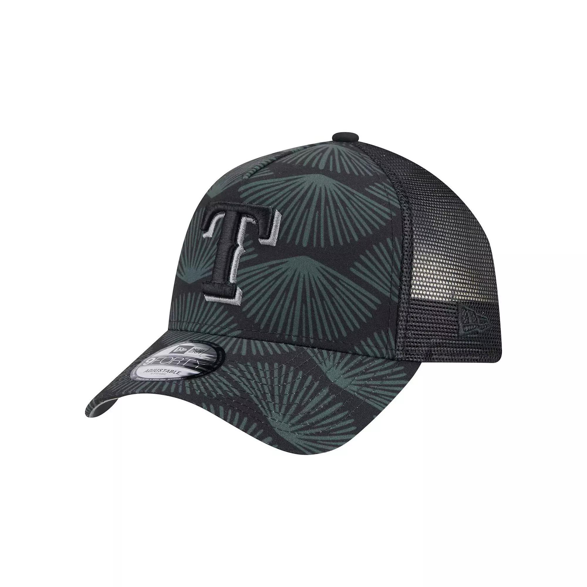 Mens New Era Texas Rangers 9FORTY A-Frame Trucker Adjustable Hat Product Image