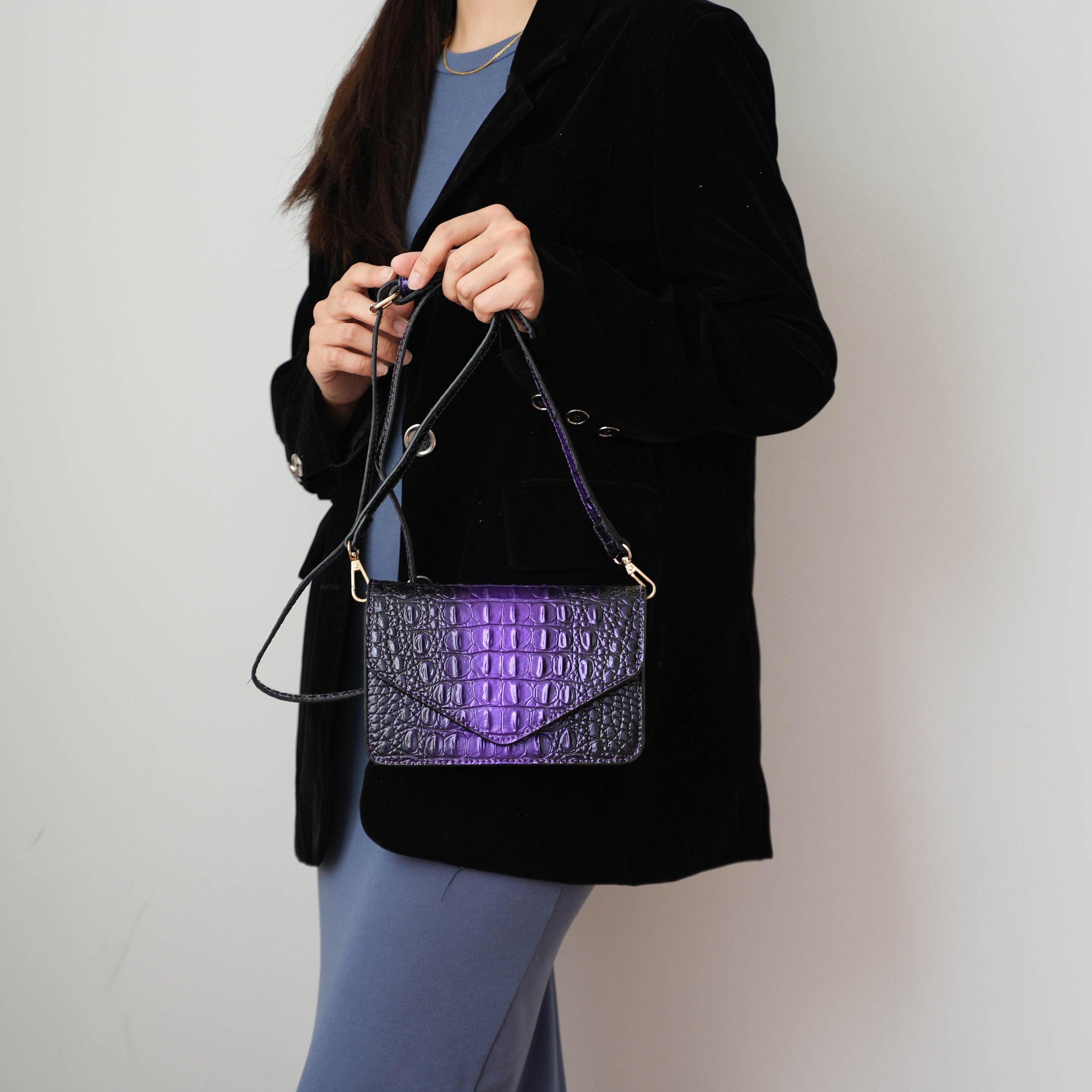 MKF Collection Women's Vanta Croc-Embossed Saddle Bag Female Product Image