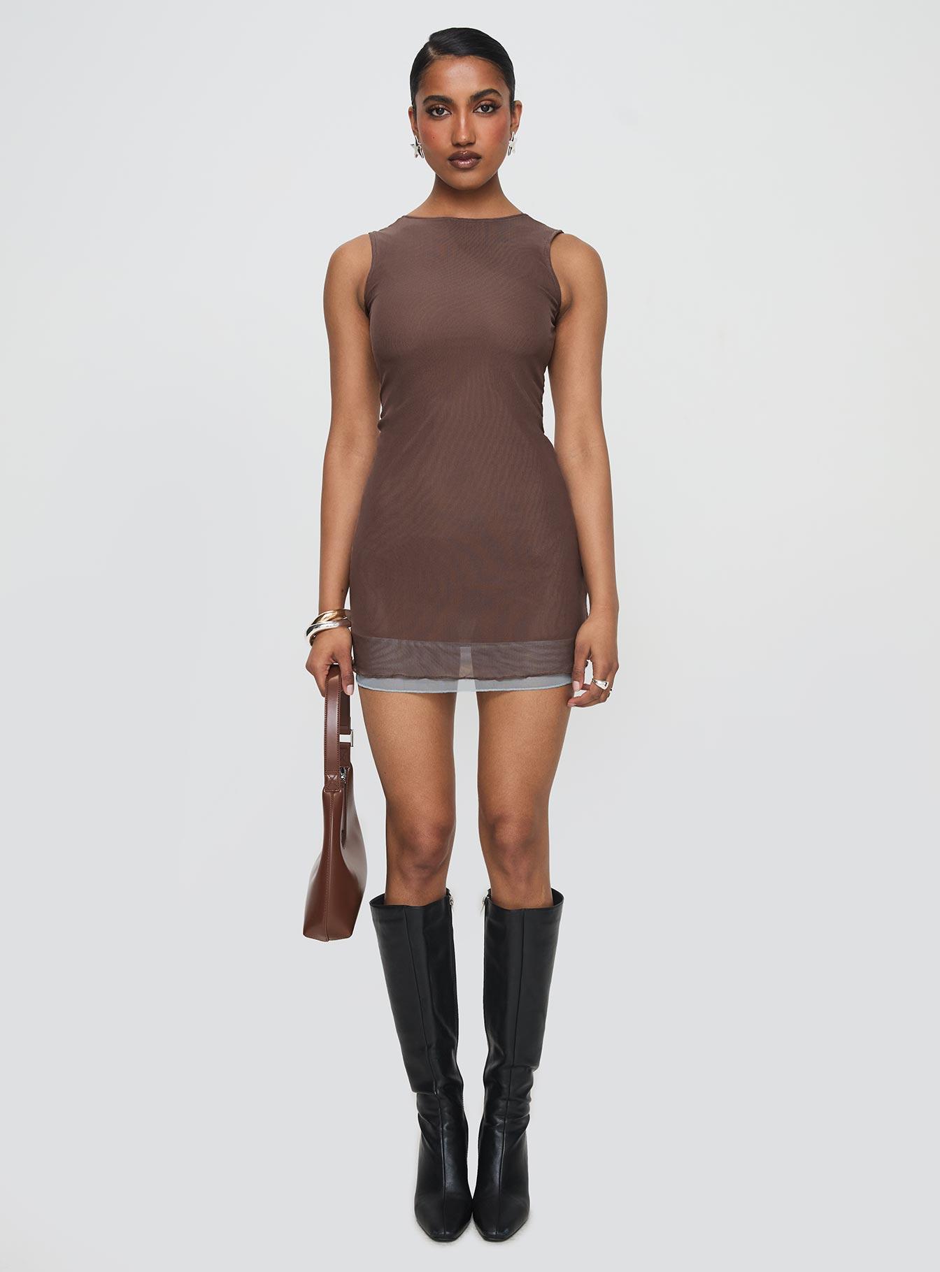 Ren Mini Dress Brown/ Blue Product Image
