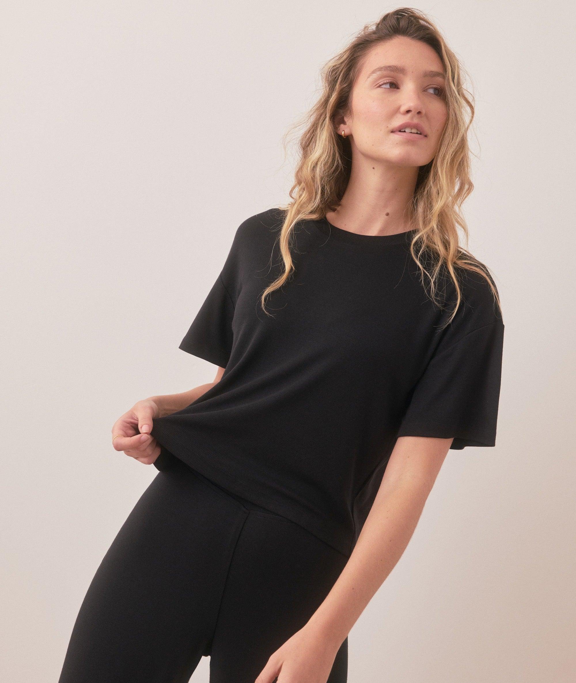 Lexi Rib Lounge Cropped Tee Product Image