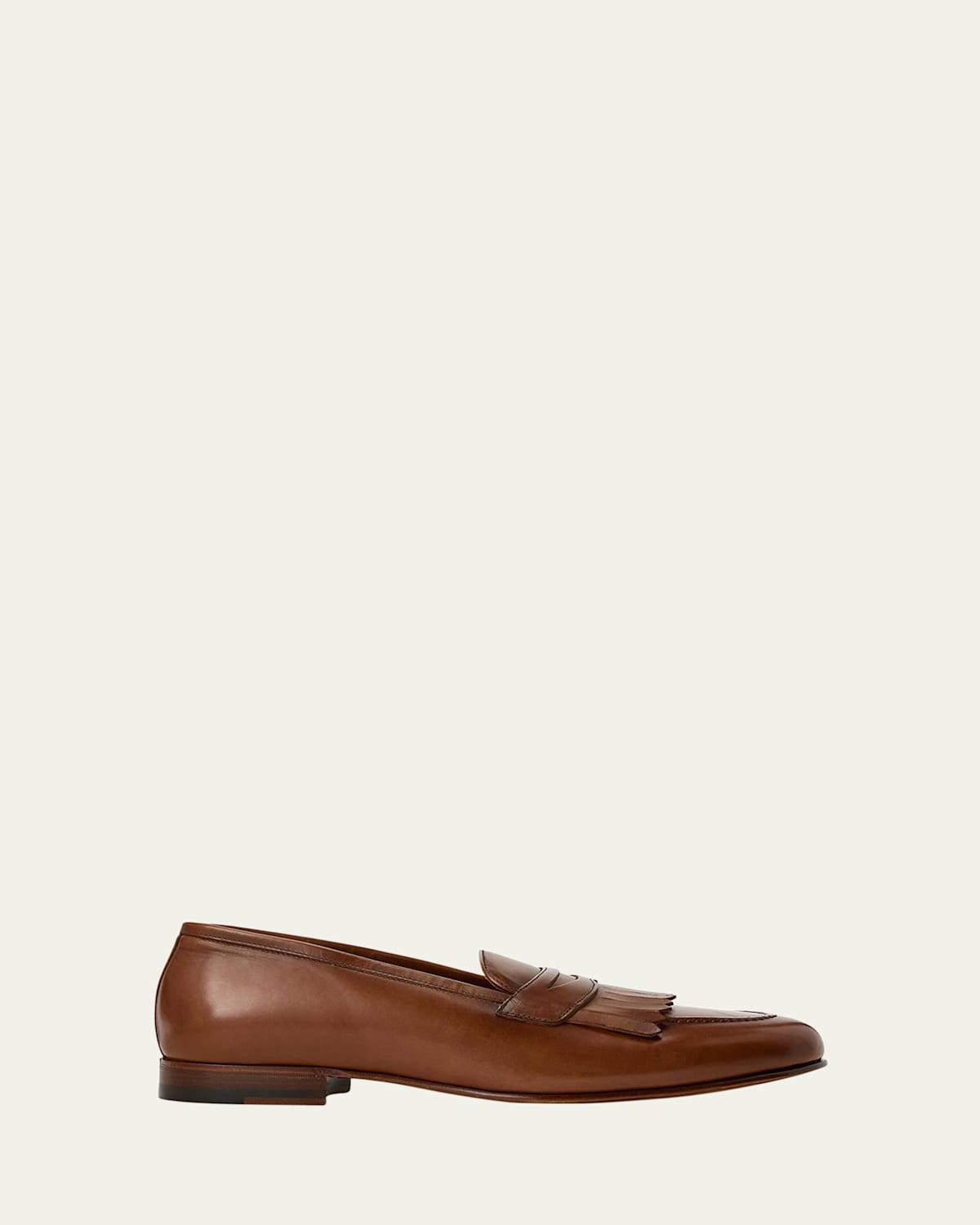 Mens Essex Burnished Leather Loafers Product Image