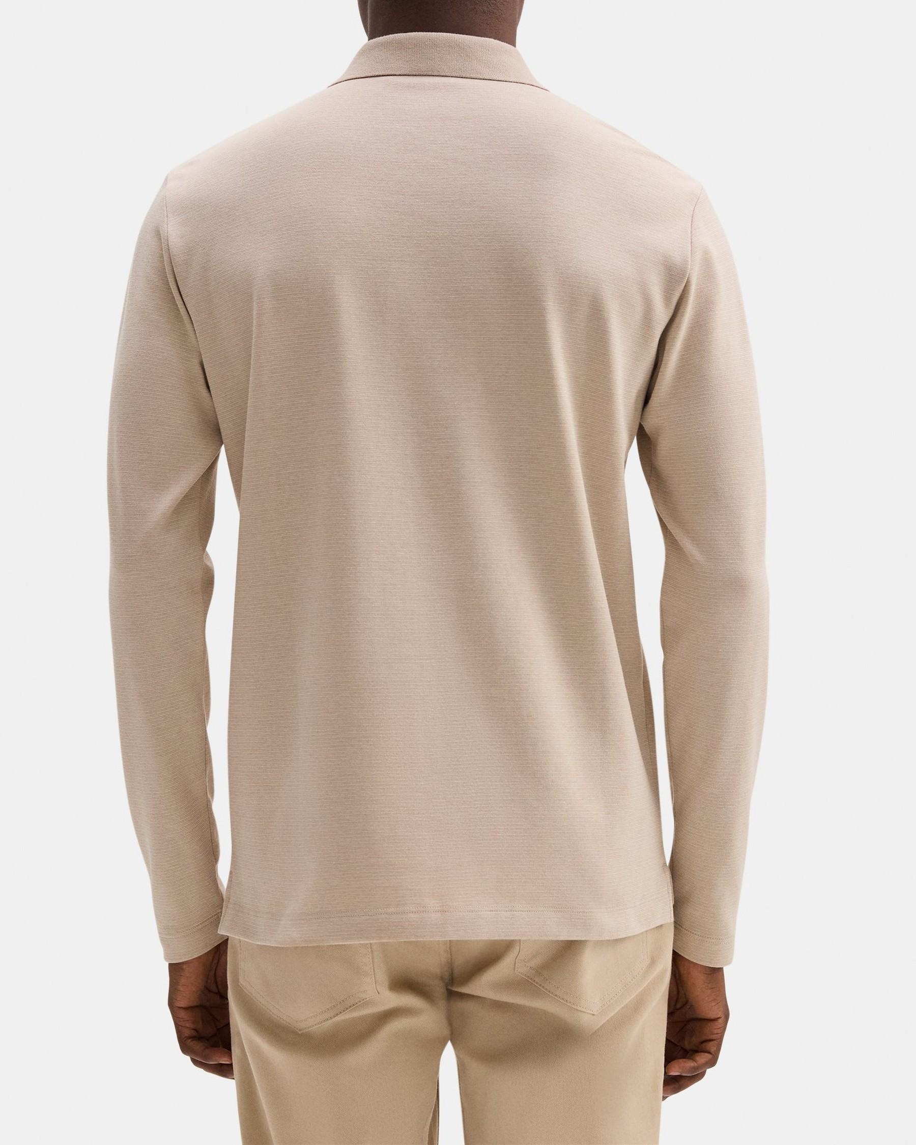 Standard Long-Sleeve Polo in Cotton-Blend Product Image