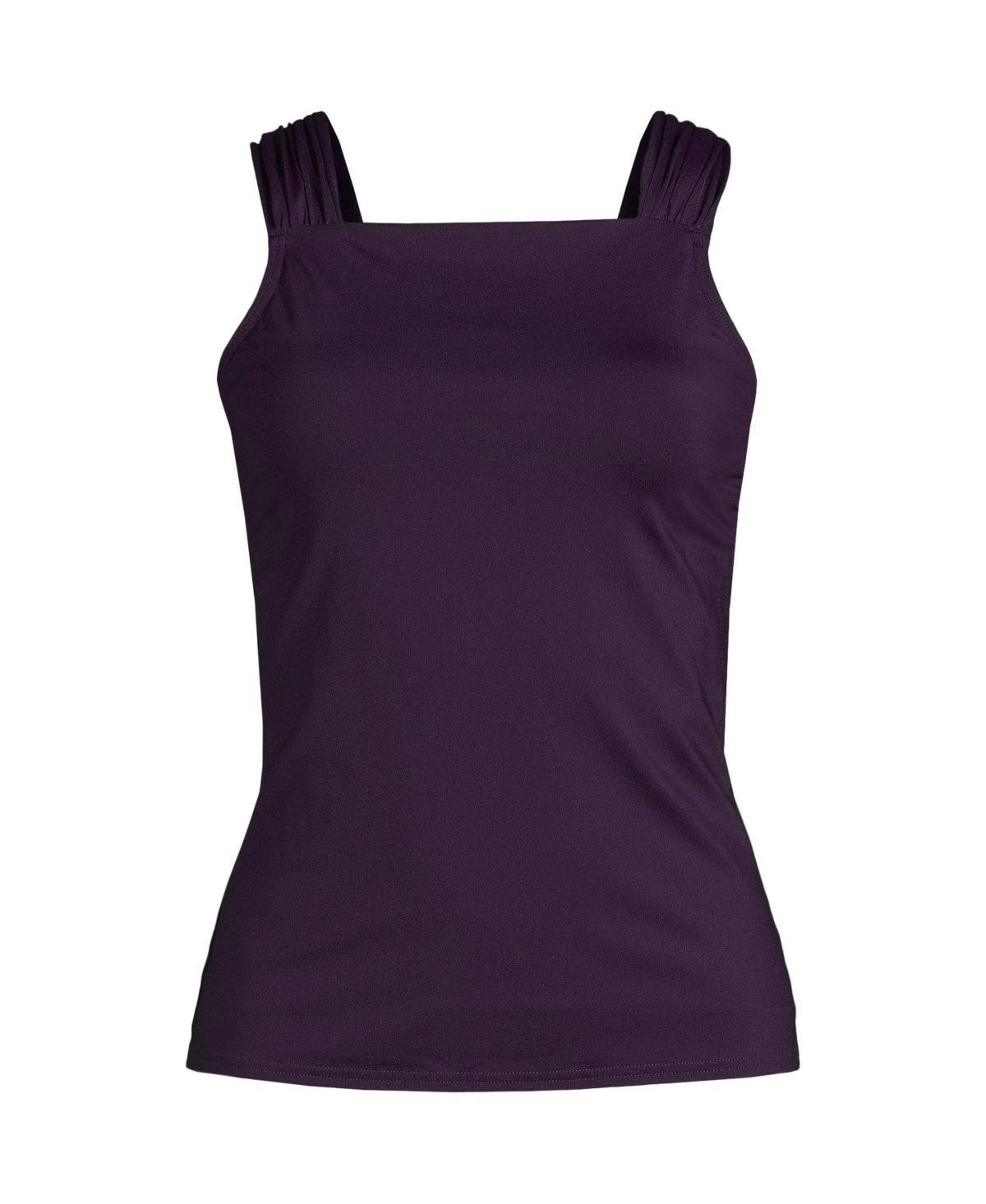 Lands End Womens Cap Sleeve High Neck Tankini Swimsuit Top Product Image