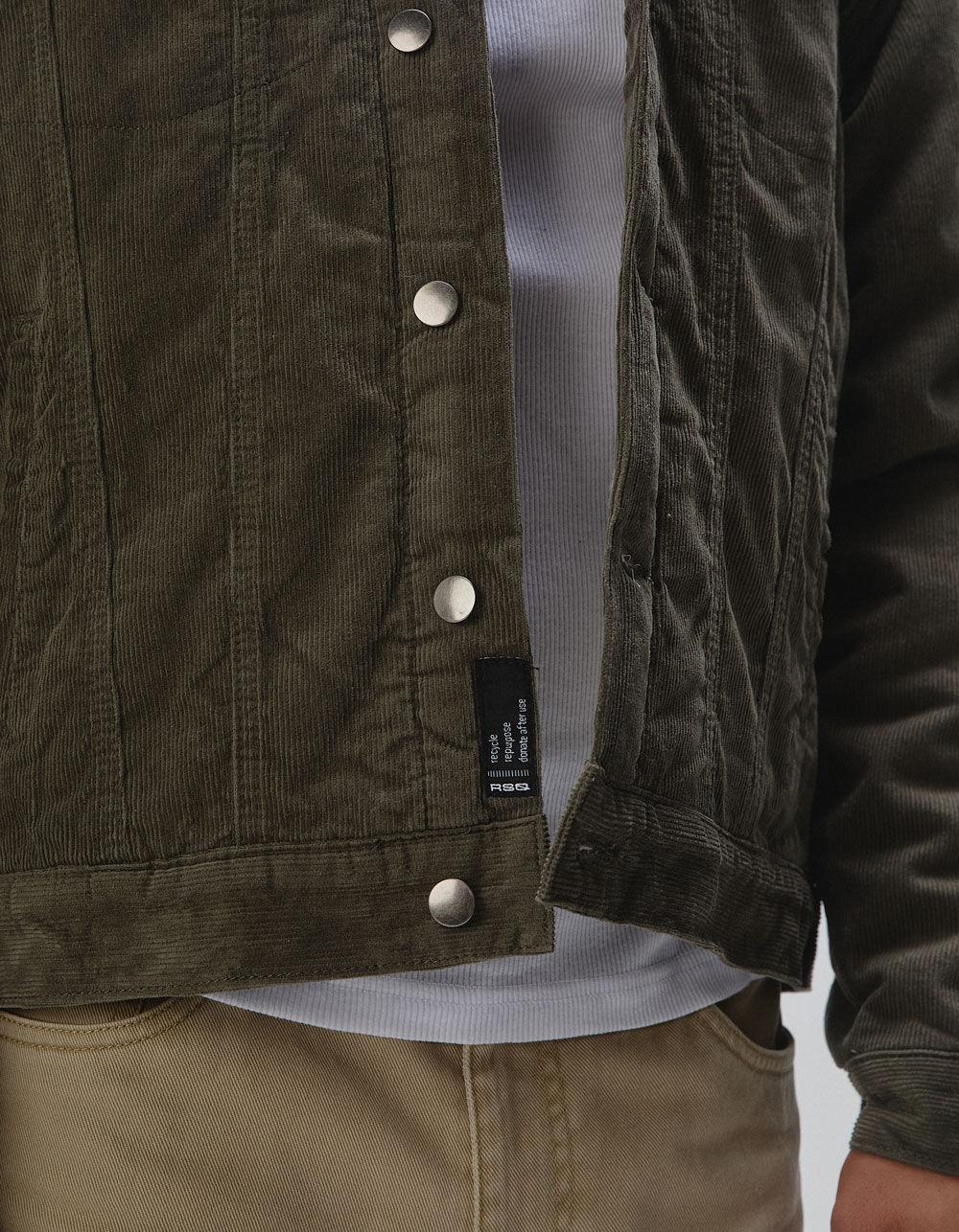 RSQ Mens Corduroy Sherpa Trucker Jacket - TAN Product Image