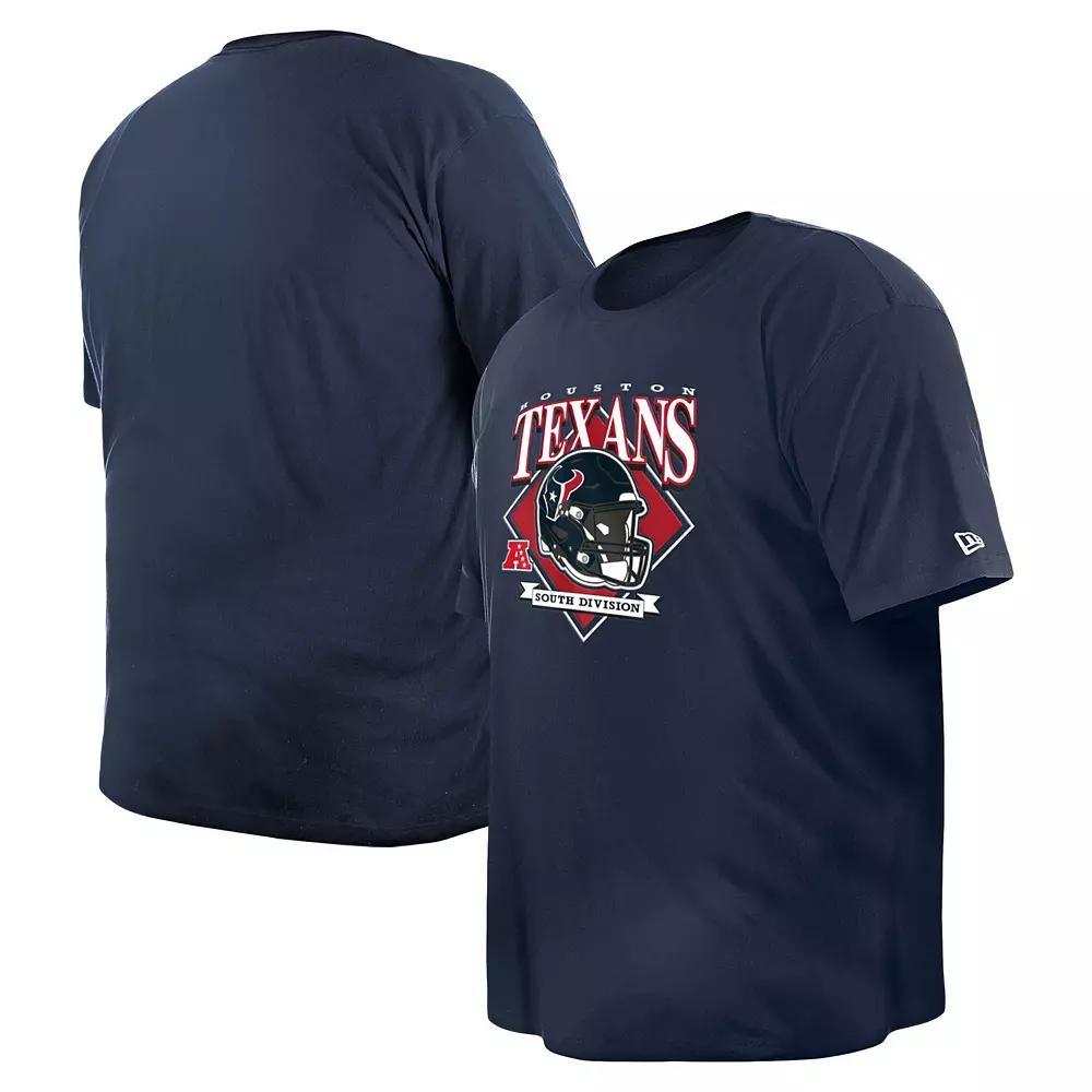 Men's New Era  Navy Houston Texans Big & Tall Helmet T-Shirt, Size: 2XLT, Blue Product Image