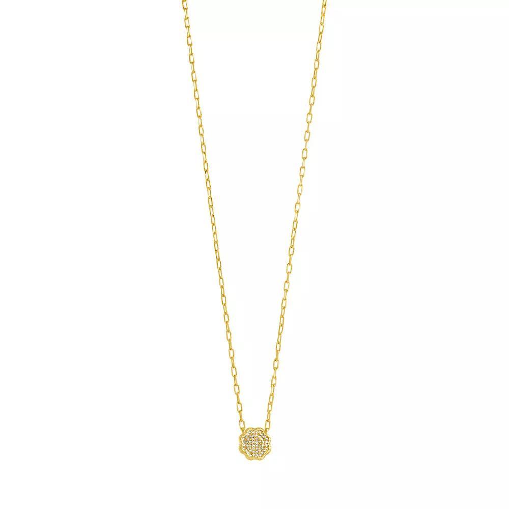 MC Collective Cubic Zirconia Petal Pendant Necklace, Women's, Gold Tone Product Image