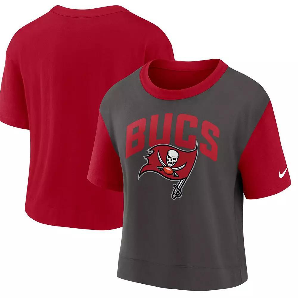 Women's Nike Red/Pewter Tampa Bay Buccaneers High Hip Fashion T-Shirt, Size: Large Product Image