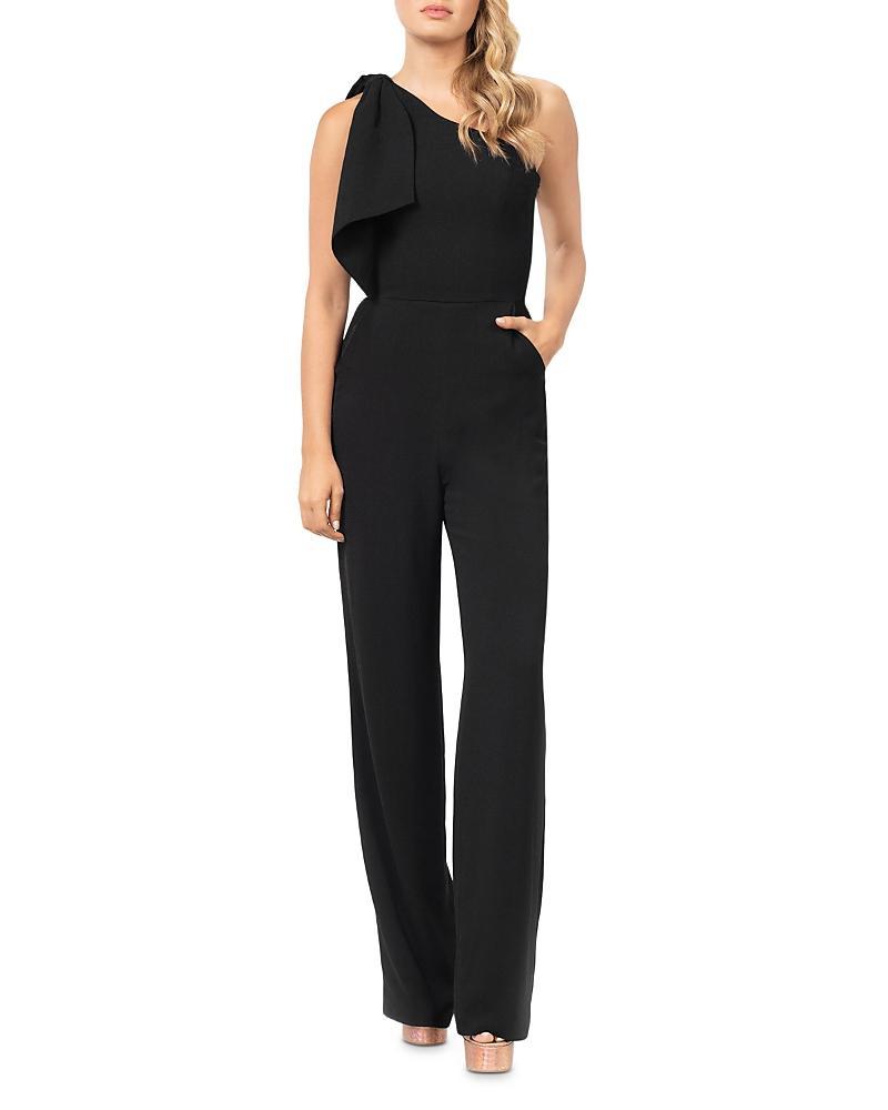 Womens Tiffany Asymmetric Stretch Crepe Wide-Leg Jumpsuit Product Image