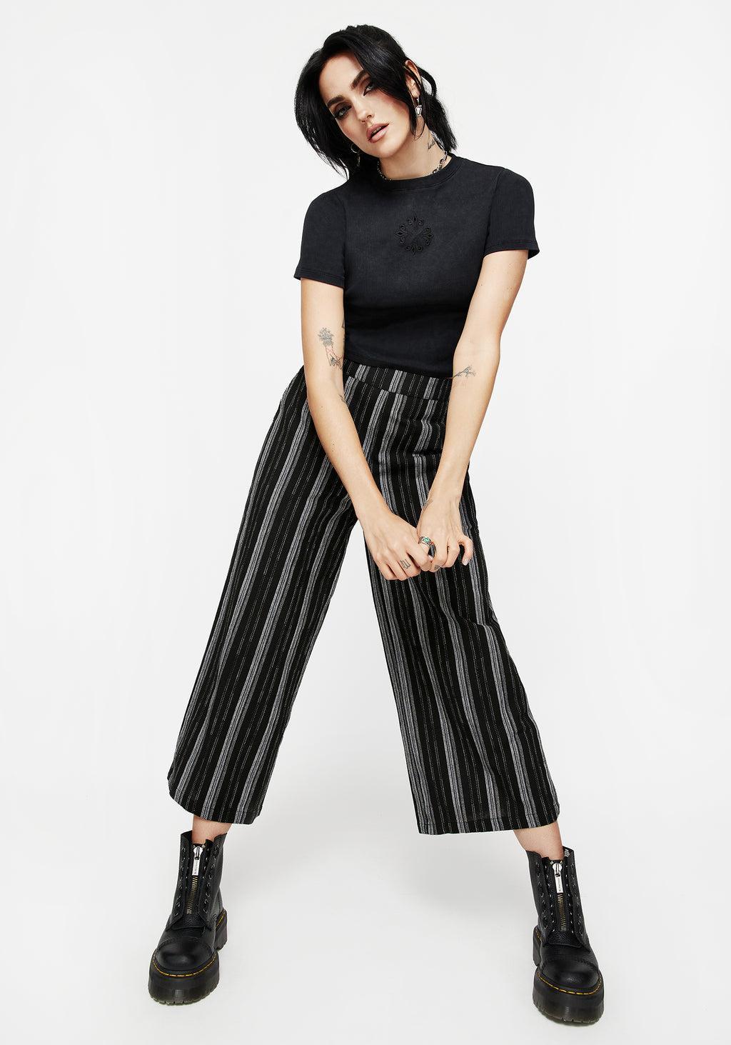 Clandestine Stripe Cotton-Blend Culottes Product Image