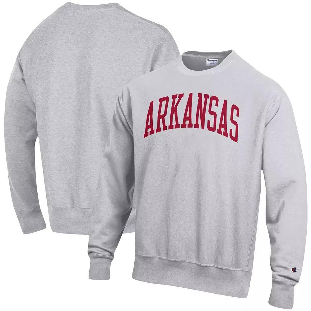 Mens Champion Ash Arkansas Razorbacks Big & Tall Reverse Weave Fleece Crewneck Pullover Sweatshirt Product Image