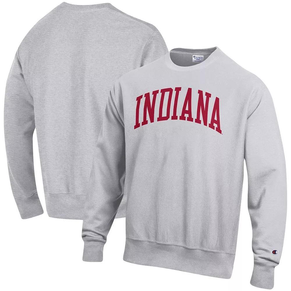 Men's Champion Ash Indiana Hoosiers Big & Tall Reverse Weave Fleece Crewneck Pullover Sweatshirt, Size: 2XB, Black Product Image