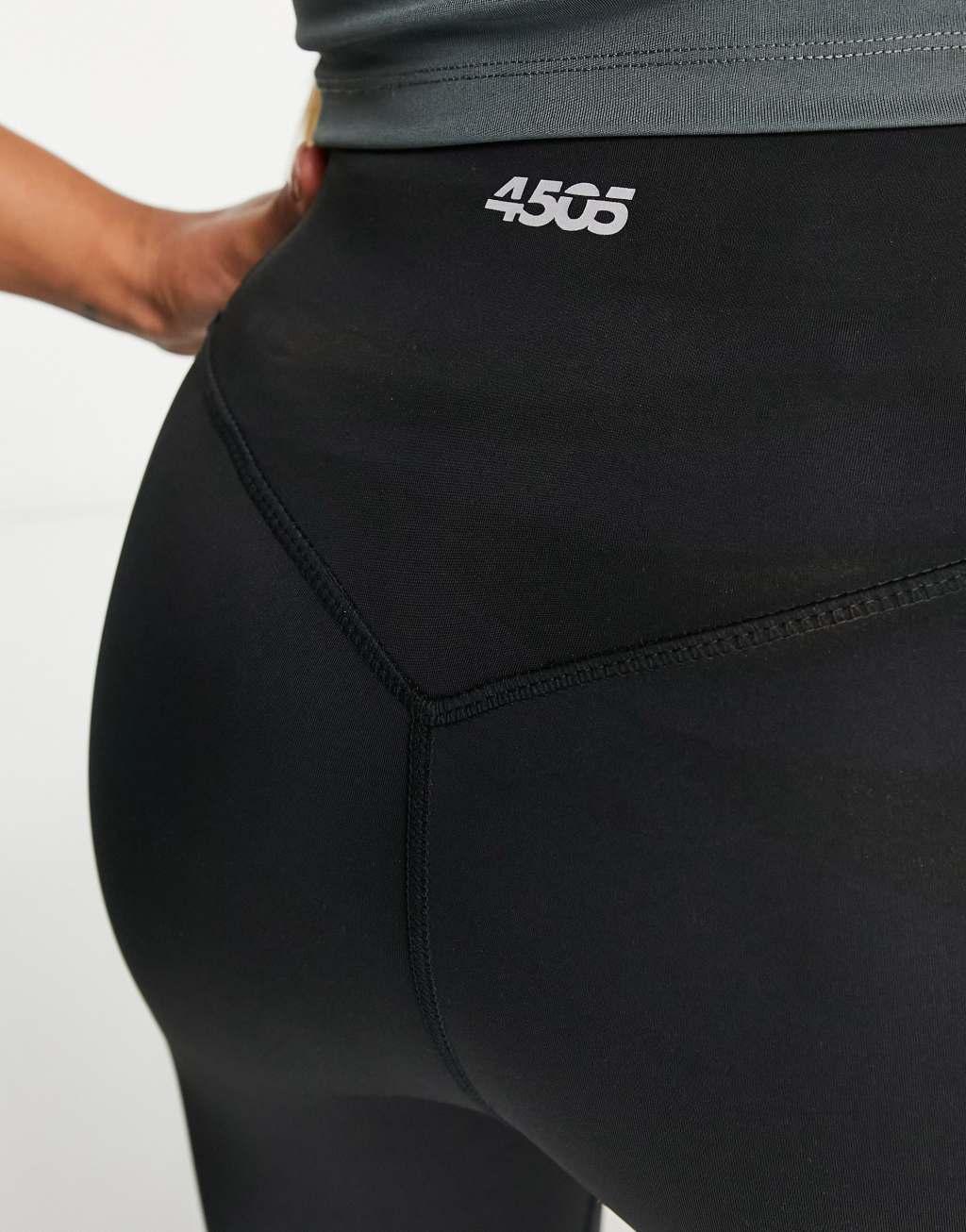 ASOS 4505 Curve icon legging with butt-sculpting seam detail and pocket-Black Product Image