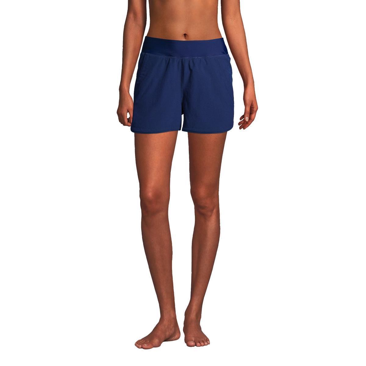 Women's Lands' End 3" Quick Dry Swim Shorts With Panty, Size: 14, Deep  Blue Product Image