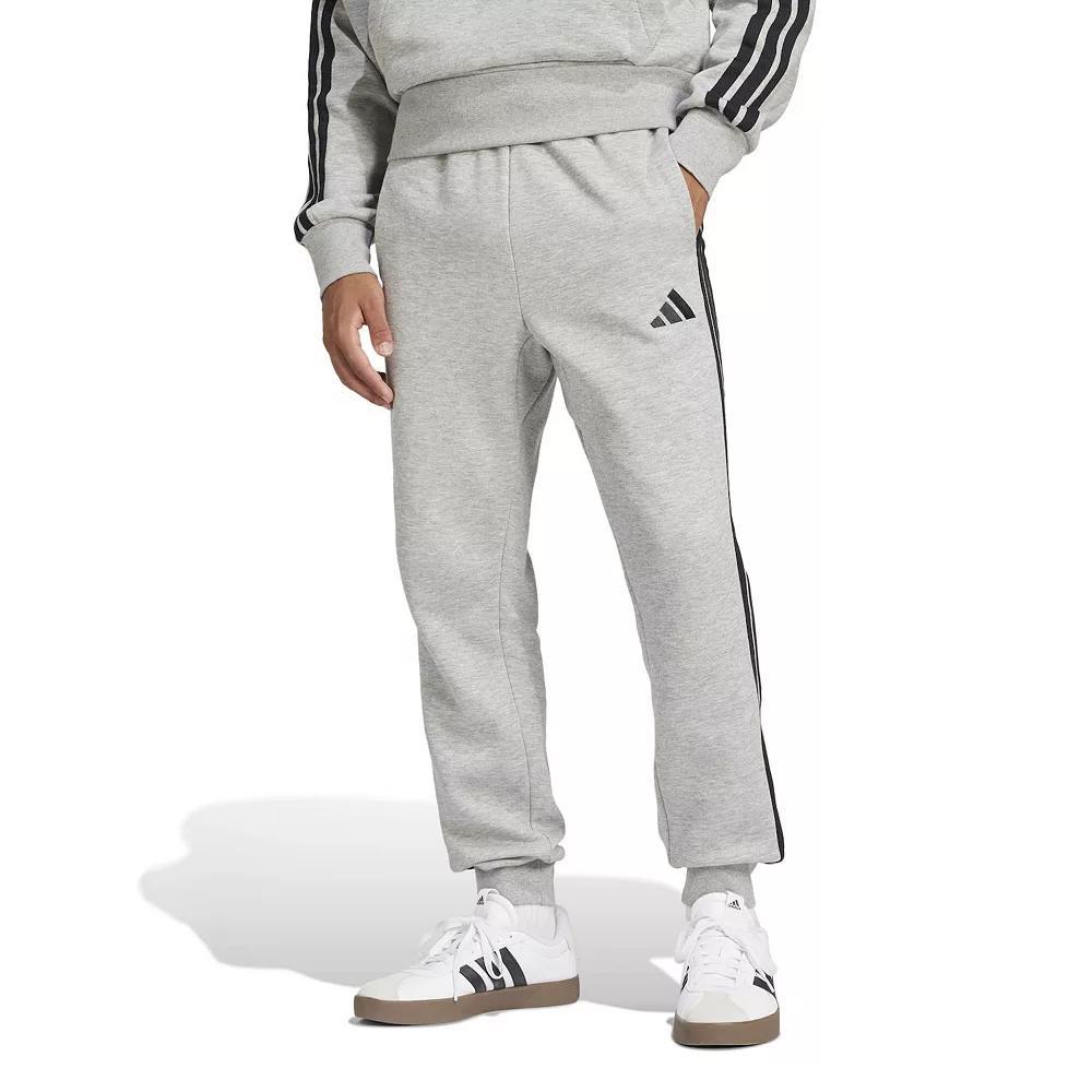 Men's adidas Essentials 3-Stripes Fleece Sportswear Pants, Size: Medium, Medium Grey Grey Product Image