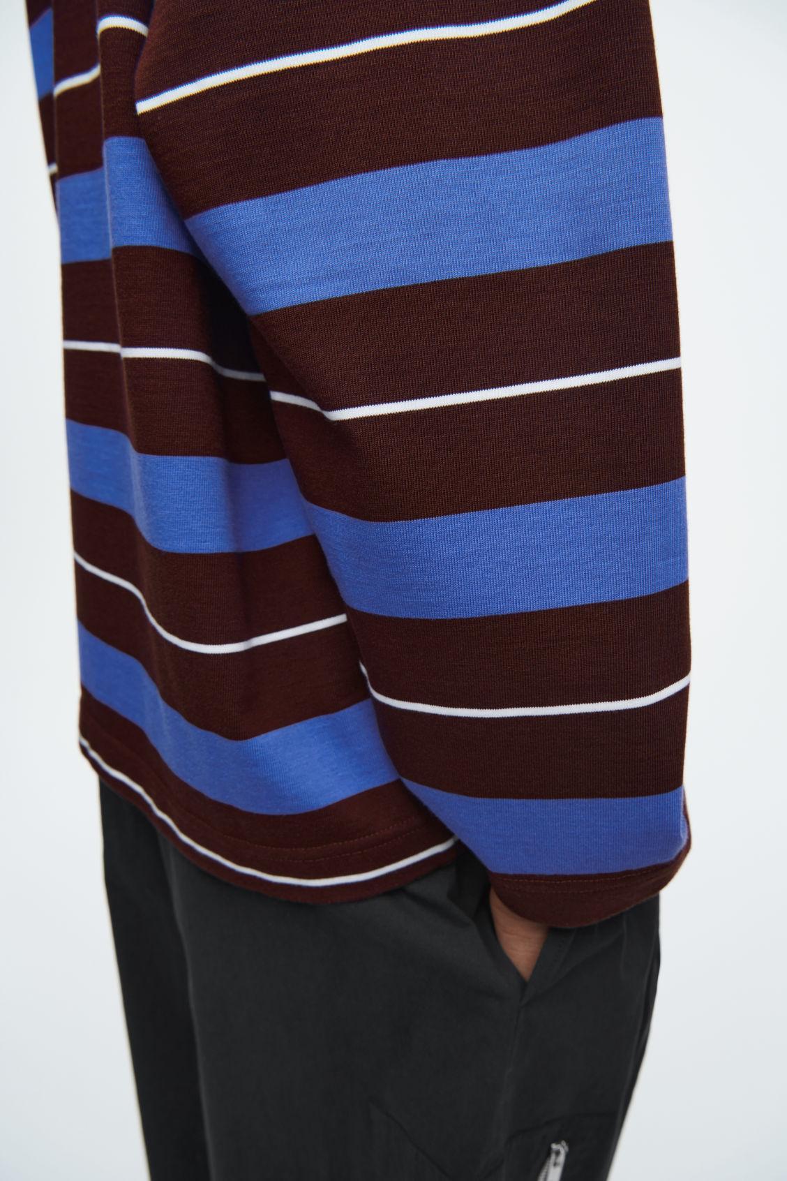 STRIPED LONG-SLEEVED POLO SHIRT Product Image