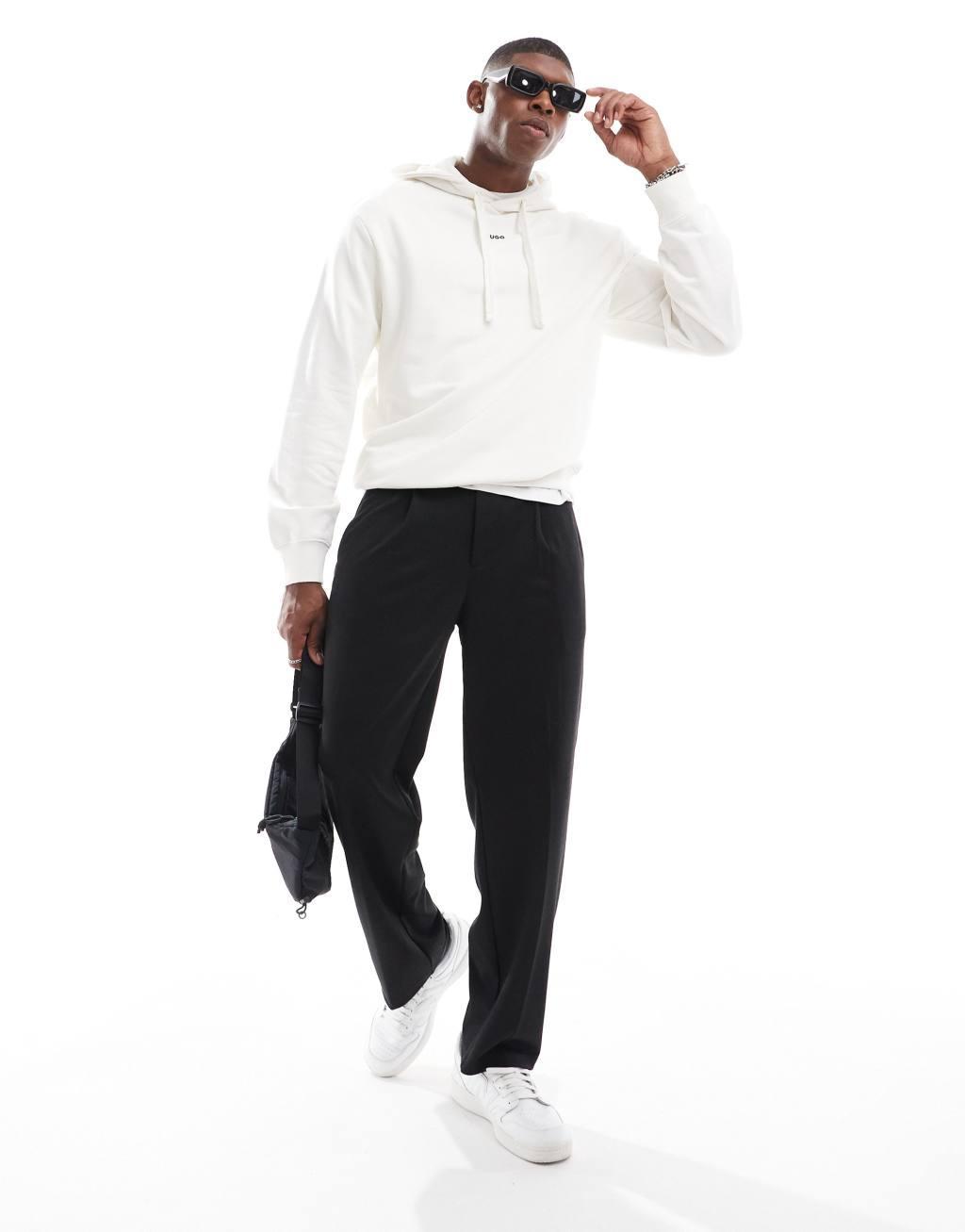 HUGO RED Dapo logo hoodie in white Product Image