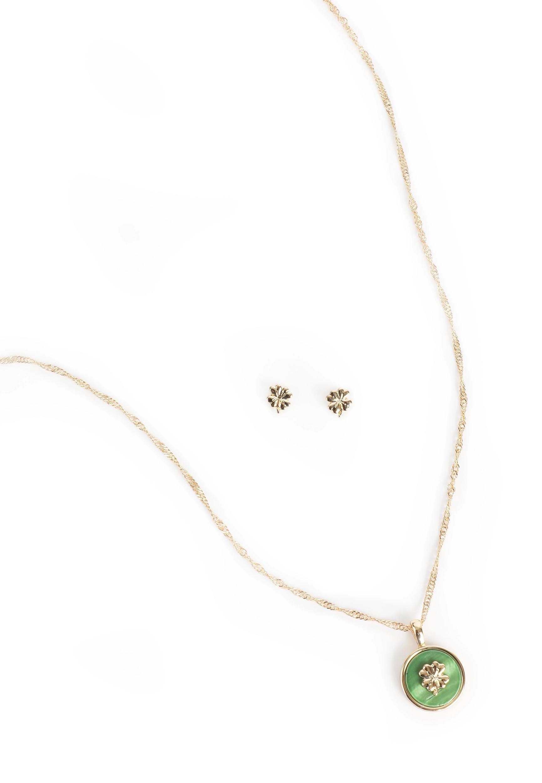 Clover Necklace And Earring Set Product Image