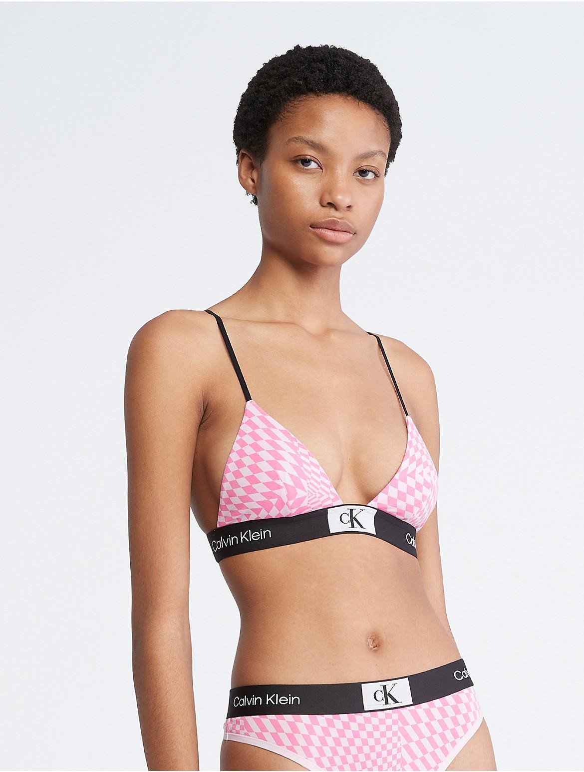 Calvin Klein Womens Calvin Klein 1996 Cotton Stretch Unlined Triangle Bralette - Black - XS Product Image