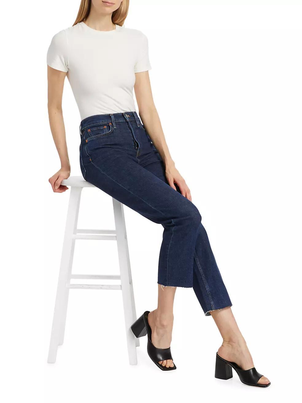 70s Stove Pipe High-Rise Crop Jeans Product Image