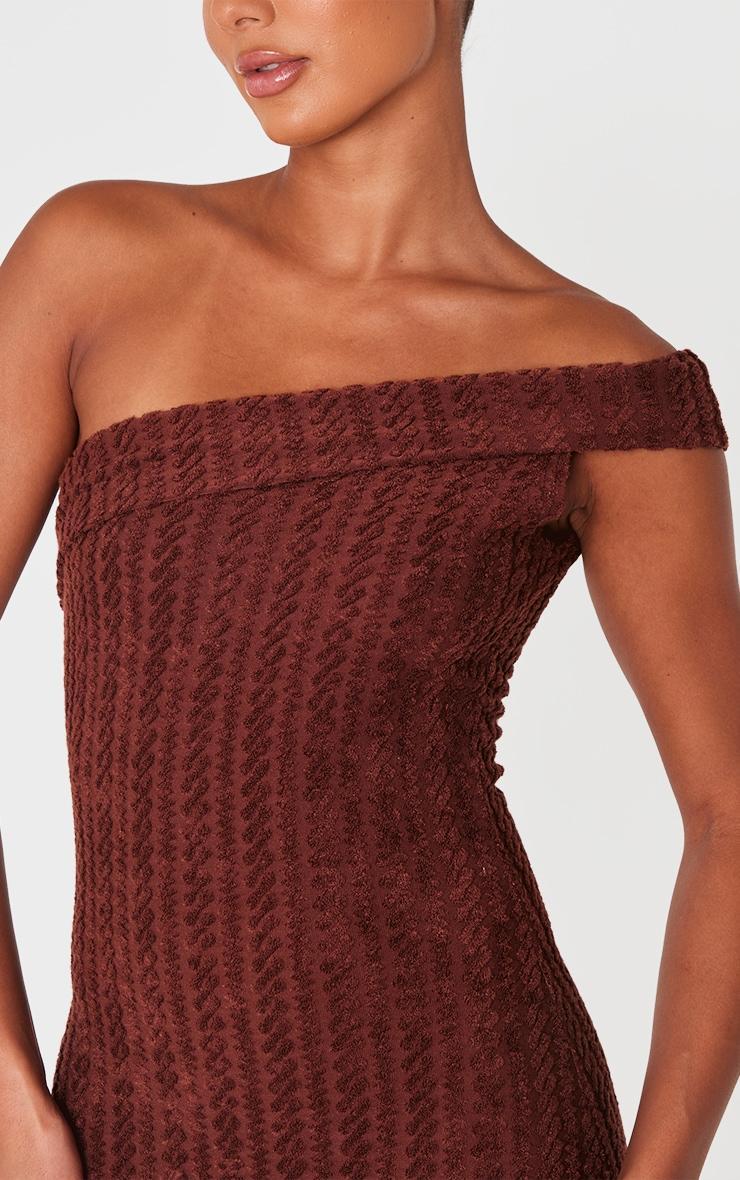 Chocolate Towel One Shoulder Maxi Dress Product Image
