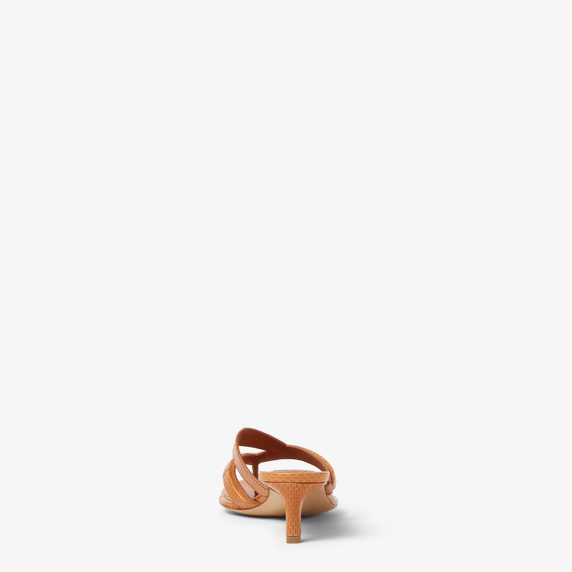 Fendi FlingLight brown ayers medium-heeled thong sandals Product Image