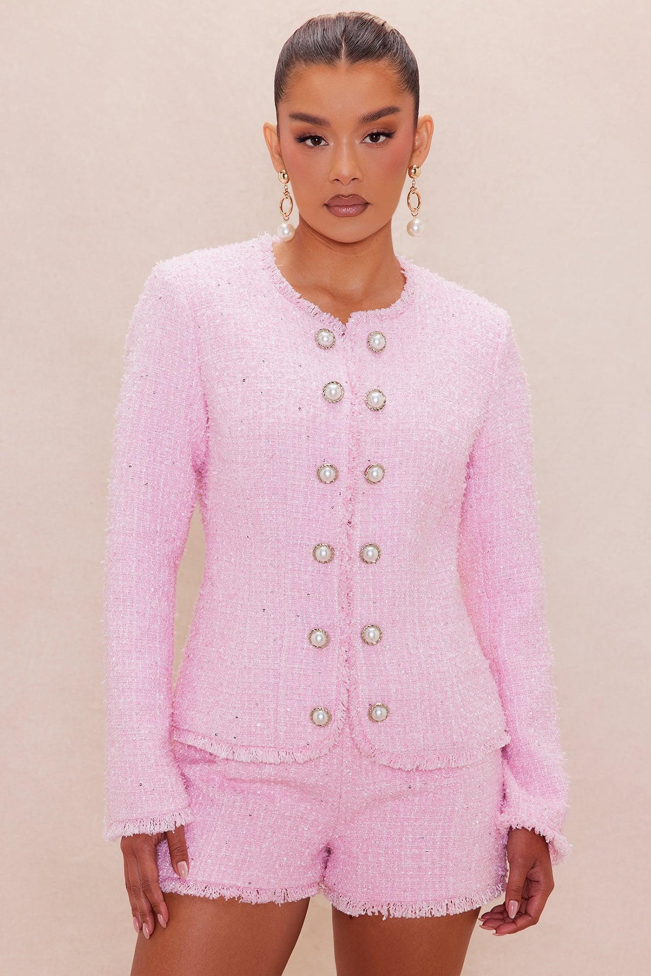 Deanna Tweed Jacket - Pink Product Image