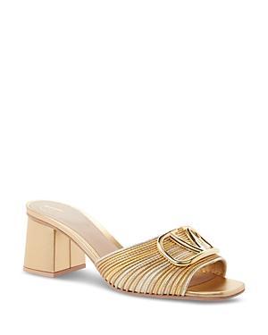 Valentino Garavani Womens Square Toe Logo High Heel Sandals Product Image