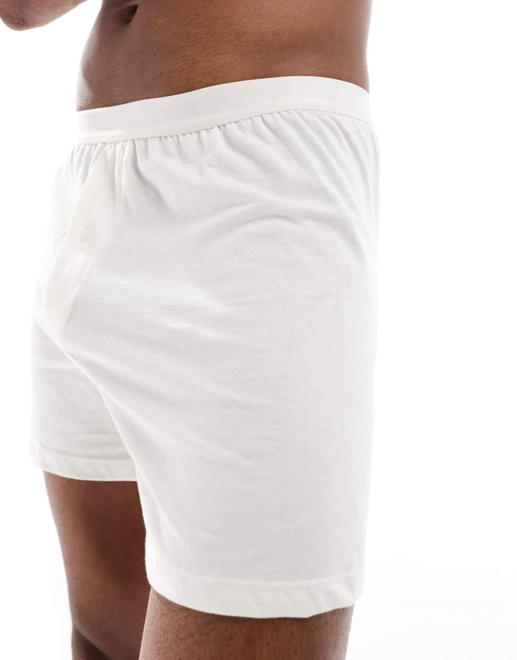 ASOS DESIGN 2 pack boxers in cream and light green Product Image