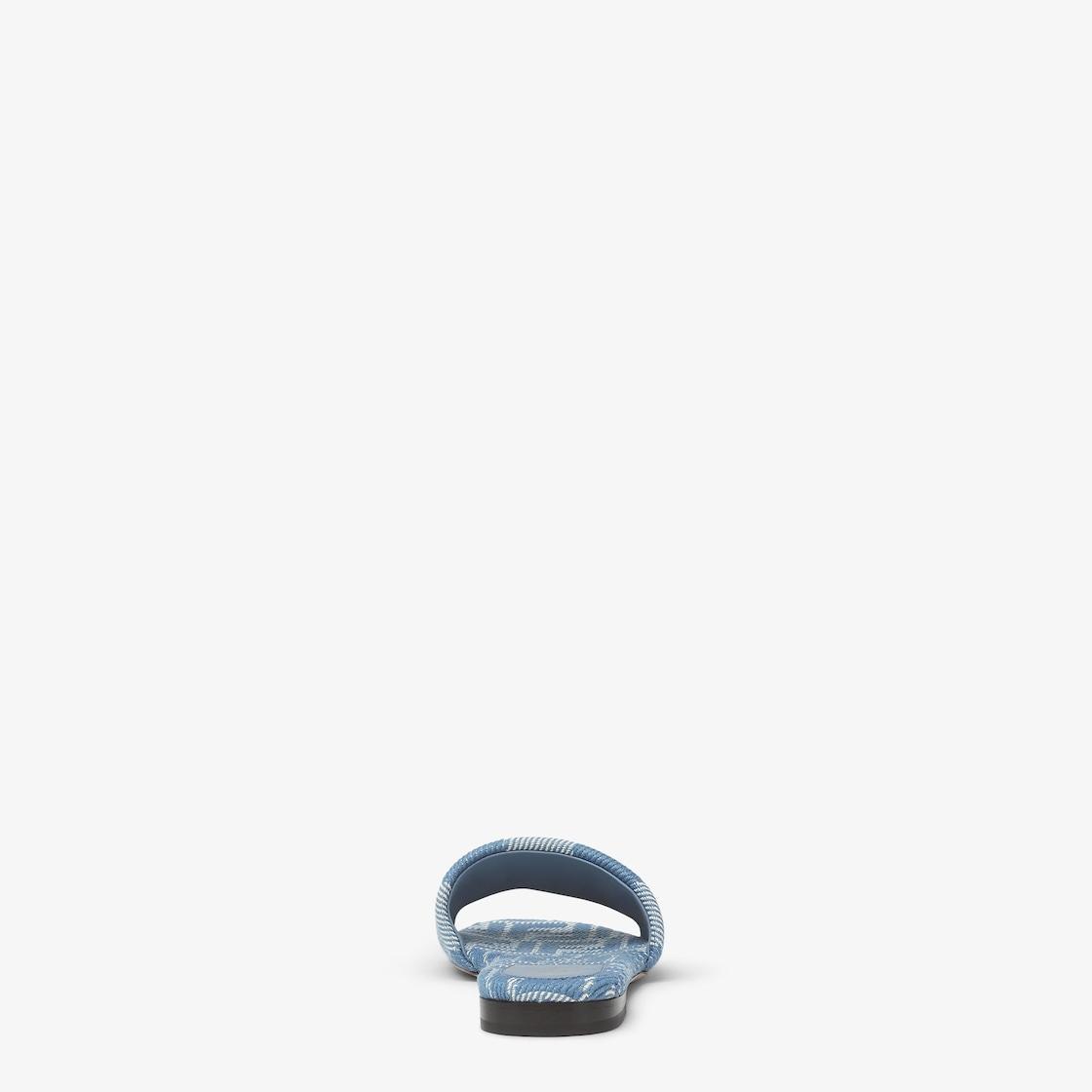 Fendi SunshineLight blue denim-effect jacquard slides Product Image