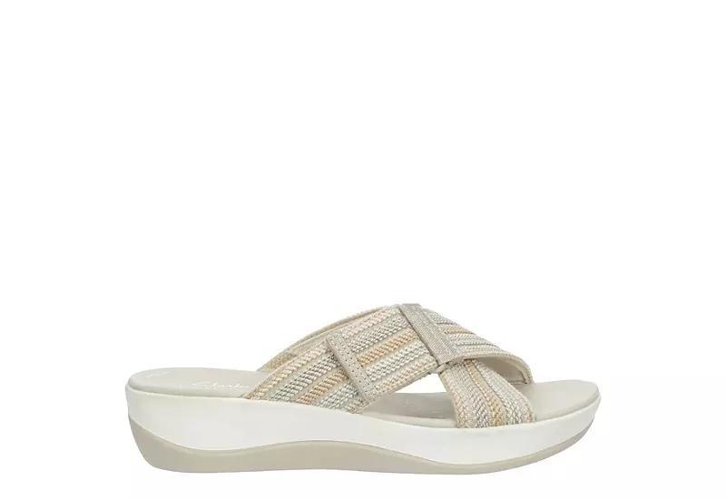 Clarks® Cloudsteppers Arla Wave Women's Slide Sandals, Size: 7.5, Black Combi Product Image