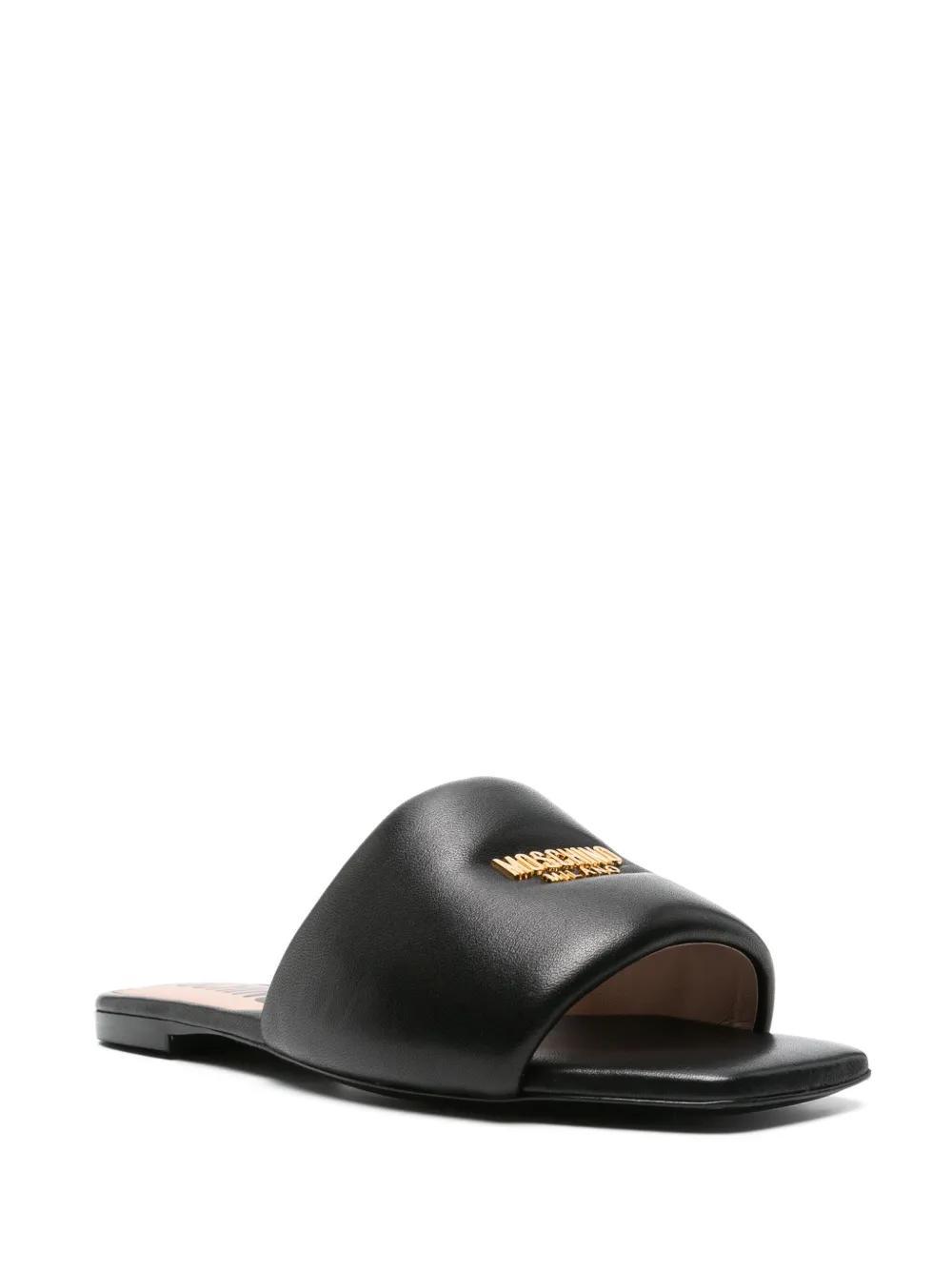 logo-plaque leather sandals Product Image