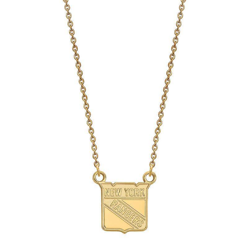 LogoArt New York Rangers Sterling Silver Small Logo Pendant Necklace, Women's, Size: 18", Gold Tone Product Image