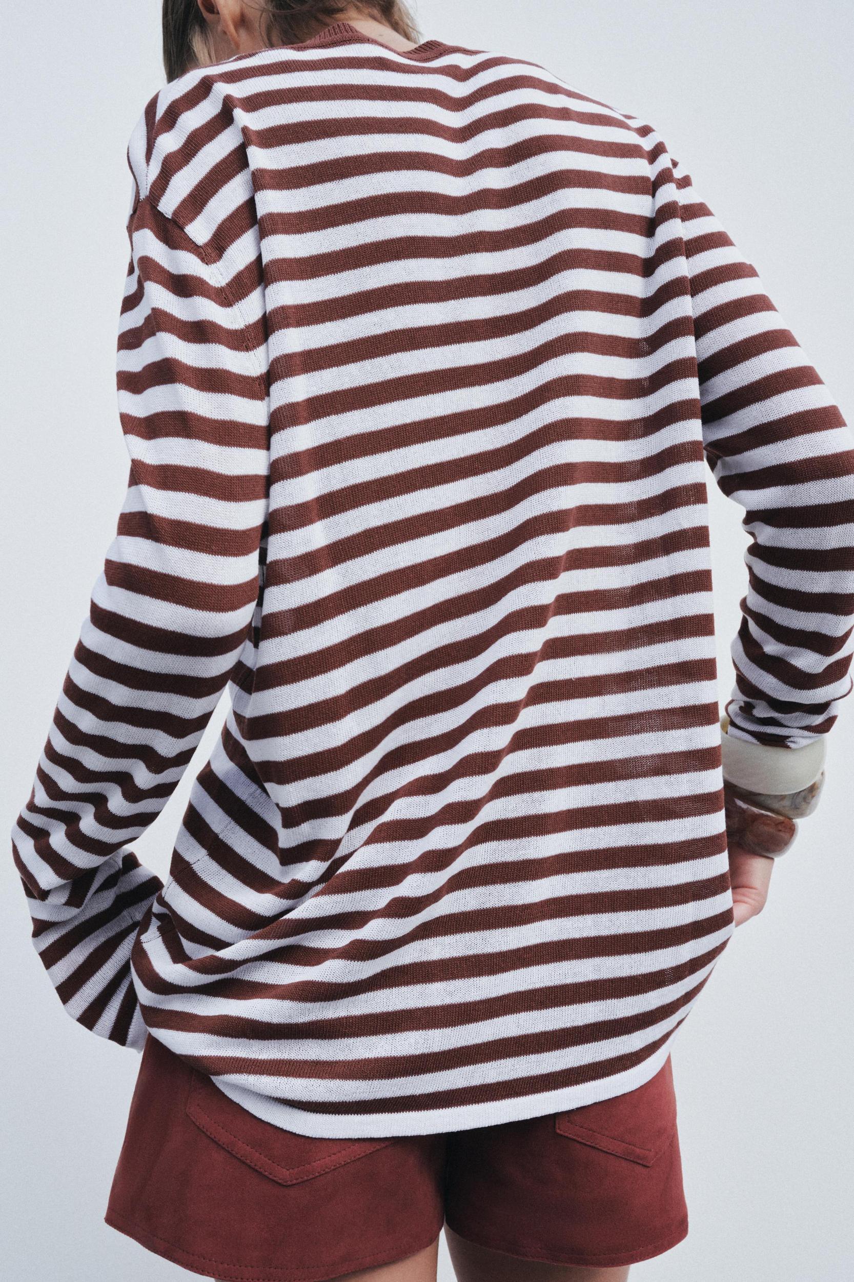 RUSTIC STRIPED KNIT SWEATER Product Image