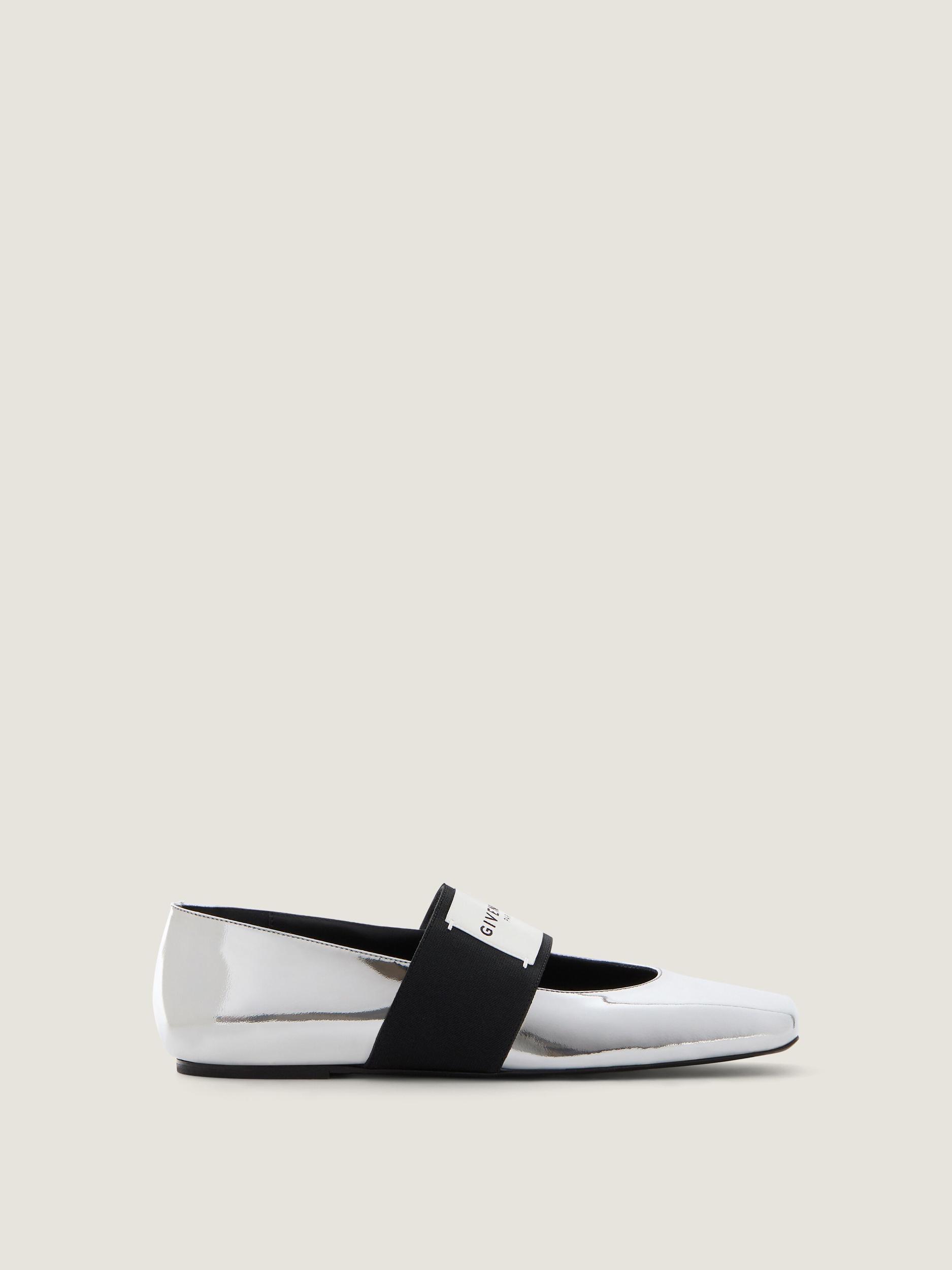Sliced Square ballerinas in mirror effect leather Product Image