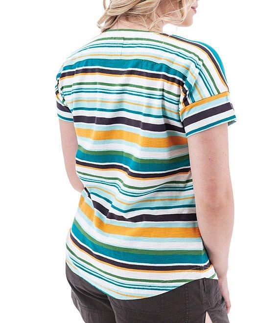 Aventura Summerville Stripe Print Scoop Neck Drop Shoulder Sleeve Top Product Image