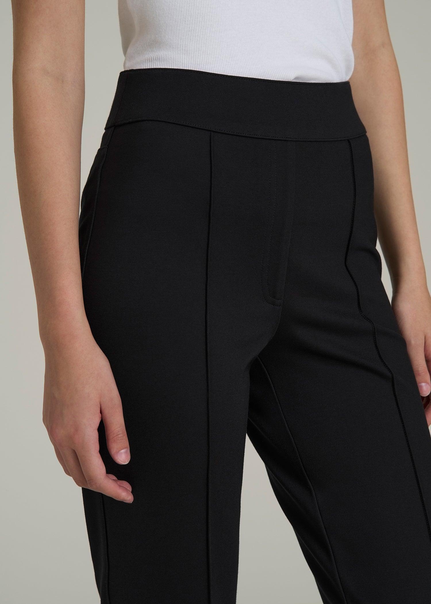 SoftFlex Ponte Pull On Flare Pants for Tall Women in Black Product Image