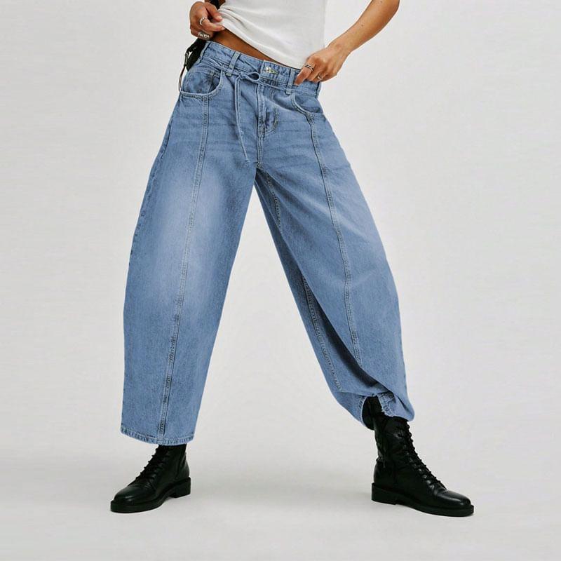 Low Rise Washed Harem Jeans Product Image